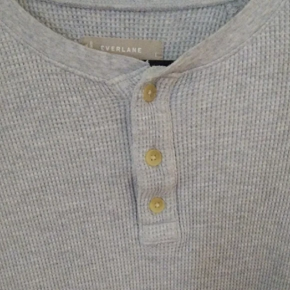 Everlane Light Gray Organic Cotton Henley - Picture 3 of 4